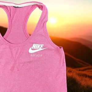 Nike Racerback‎ Running Top Women M Tank Pink Sleeveless Athletic Shirt Swoosh
